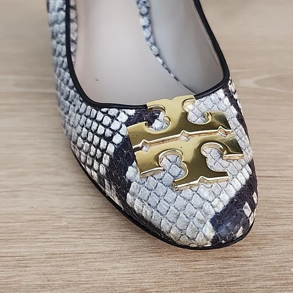 TORY BURCH Astoria Snakeskin Print Wedge Shoe 6 - Picture 6 of 13